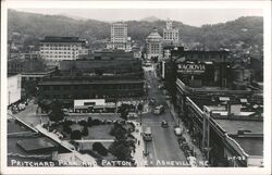 Pritchard Park and Patton Ave, Asheville NC Postcard