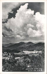 Bryson City NC, Mountain Valley View, Clouds Postcard