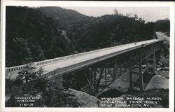 New High Bridge, Little Tennessee River, Bryson City Postcard