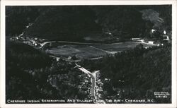 Cherokee Indian Reservation and Village Aerial View Postcard