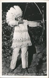 Chief Standing Deer Cherokee Archery Portrait Real Photo Postcard Postcard