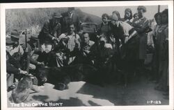 The End of the Hunt, Bear Hunt with Dogs and Hunters Postcard