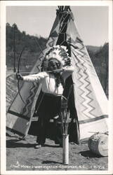 Chief Moses Walkstick Cherokee Archery and Teepee Postcard
