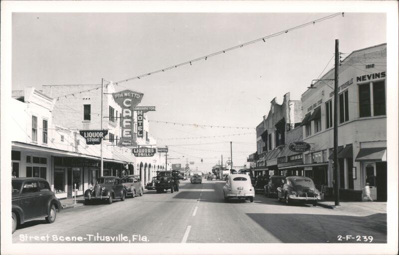 Titusville, Florida Street Scene with Palmetto Cafe