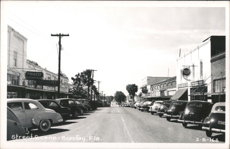 Downtown Bonifay Florida Street Scene Main Street Cars Parked 1963