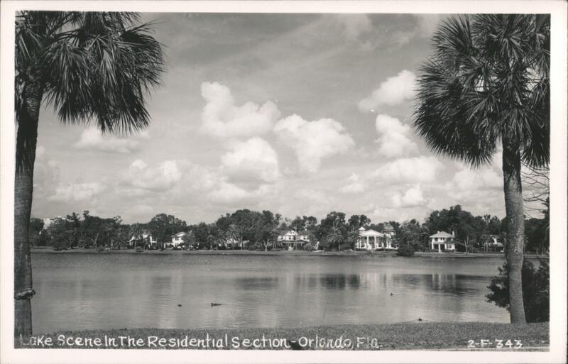 Lake Scene in Residential Section, Orlando, Florida