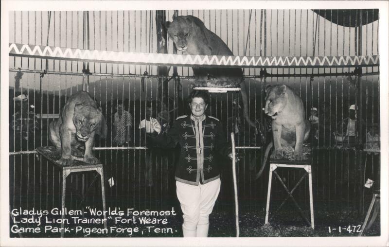 Gladys Gillem, Lady Lion Trainer, Fort Wear Game Park Pigeon Forge Tennessee