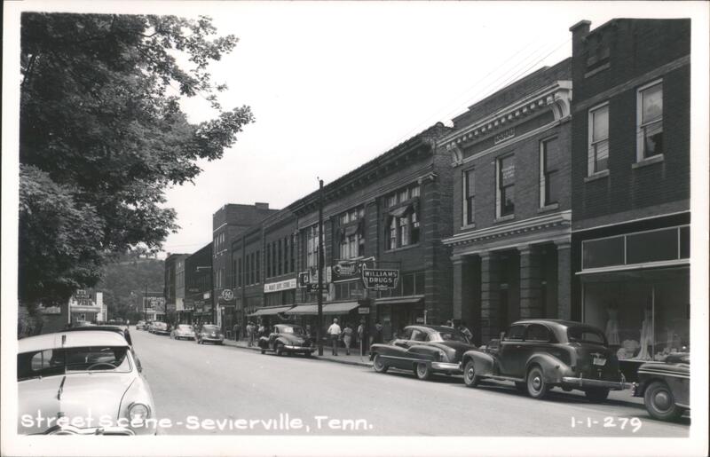 Sevierville TN Downtown Street Scene Williams Drugs Rexall Tennessee