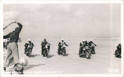 Motorcycle Races on Daytona Beach Postcard