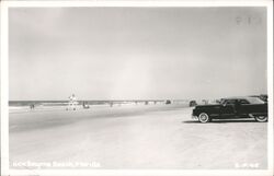 Cars Parked on New Smyrna Beach Postcard