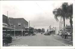 Scott's Drugs Clermont Florida Street Scene Postcard