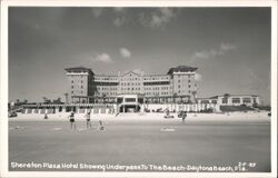 Sheraton Plaza Hotel Underpass to Beach Postcard