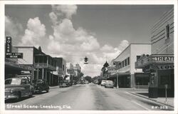 Leesburg, Florida Street Scene Postcard
