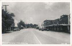 Folkston GA Street Scene Downtown Main Street Vintage Postcard View Postcard