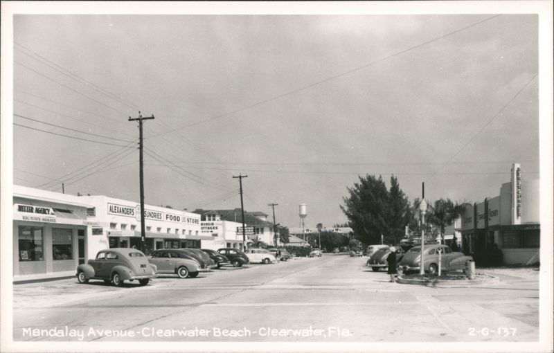 Mandalay Avenue, Clearwater Beach, Florida - 1937