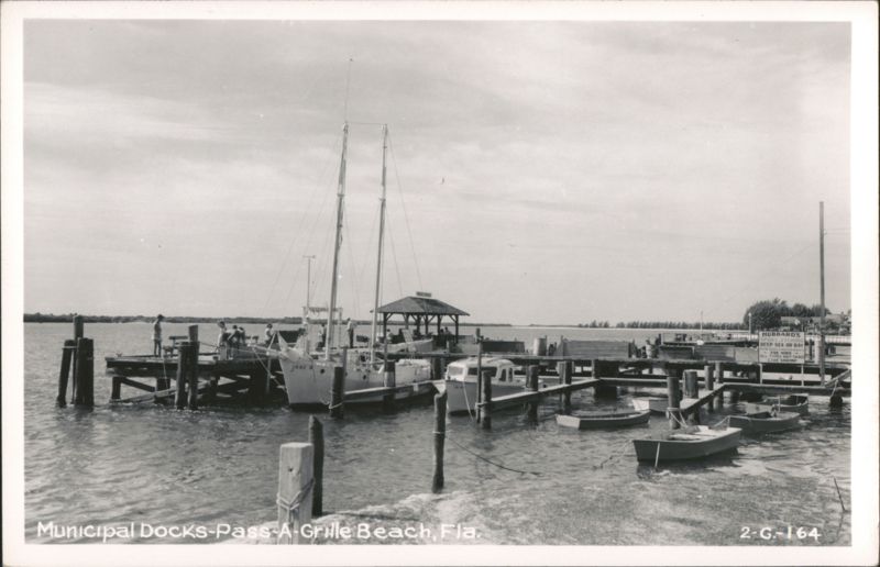 Municipal Docks and Boats at Pass-A-Grille Beach, Florida