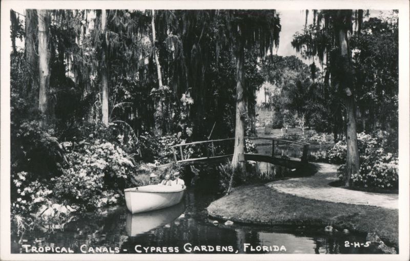 Boating in the Cypress Gardens Canals, Florida