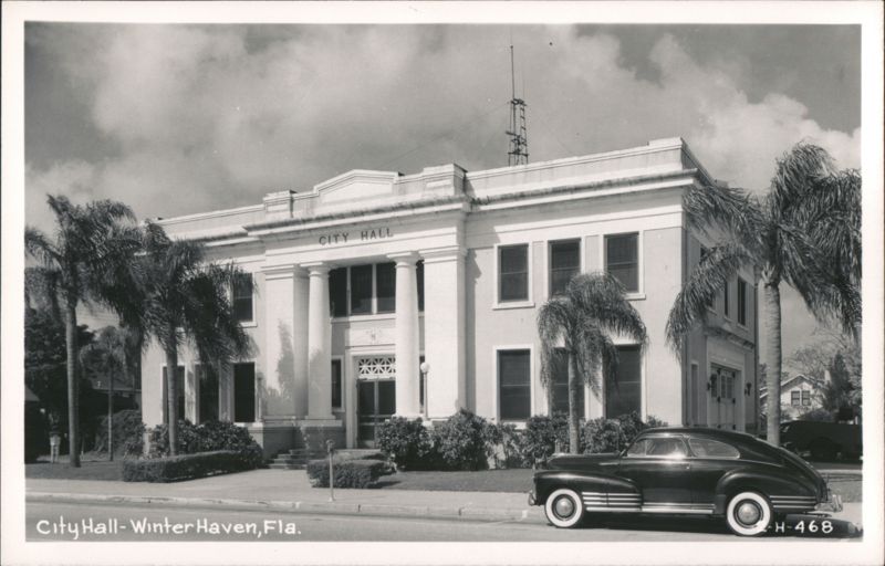 Winter Haven City Hall with Classic Car Florida