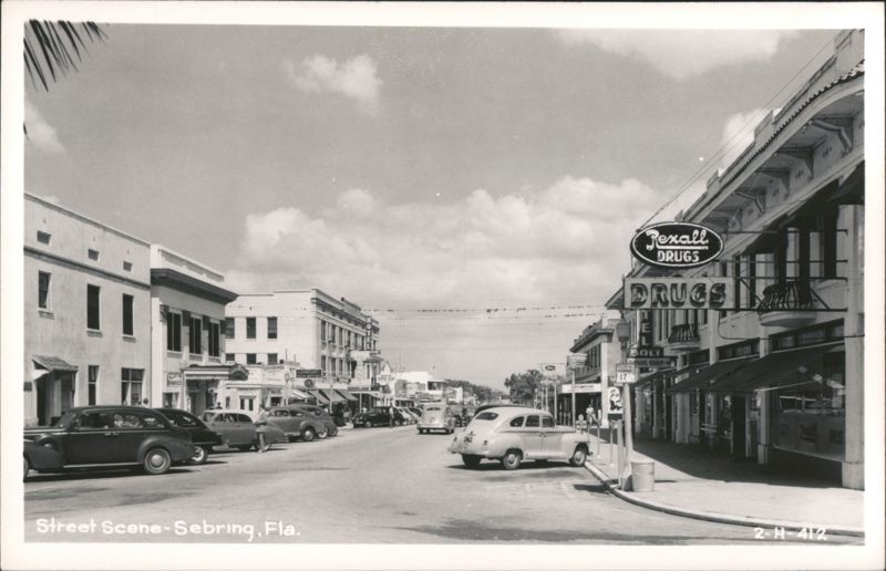 Sebring, Florida Street Scene with Rexall Drugs