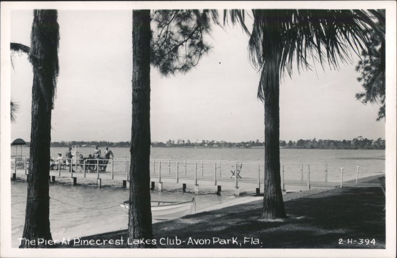 Pinecrest Lakes Club Pier with Horse-Drawn Carriage, Avon Park Florida