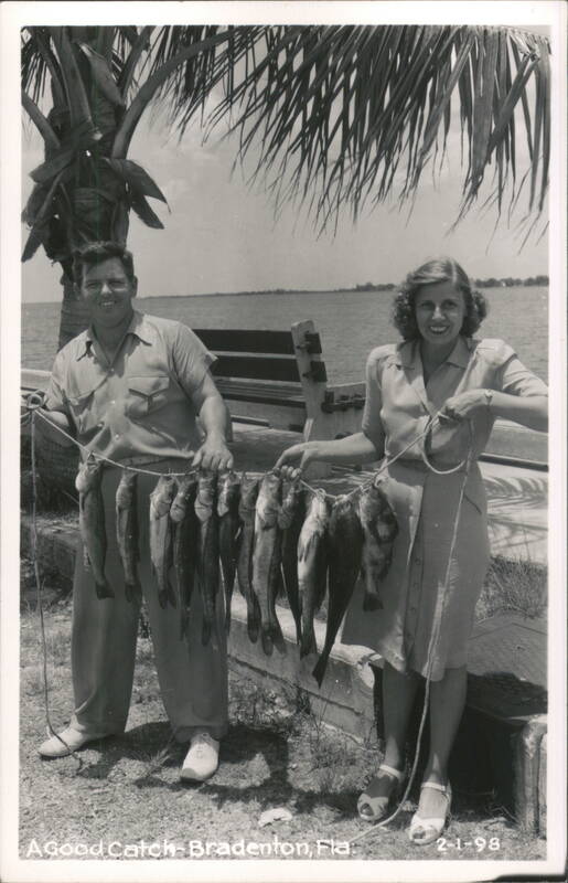 Couple with String of Fish, Bradenton, Florida