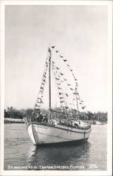 St. Nicholas III, Festive Sailboat in Tarpon Springs, Florida Postcard