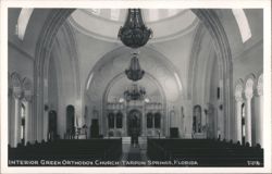 Interior View of Greek Orthodox Church in Tarpon Springs, Florida Postcard