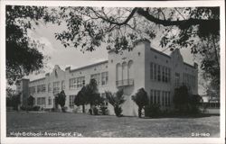 Avon Park High School - Mediterranean Revival Architecture Postcard
