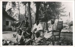 Lewis Plantation Family with Children, Dog, and Rocking Chairs Postcard