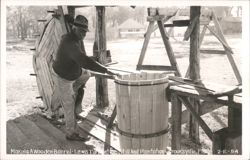 Making a Wooden Barrel at Lewis Turpentine Still and Plantation Postcard