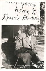 Man in Suit at Lewis Plantation, Brooksville Postcard
