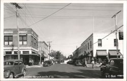 Bacon's Drugs and Hernando State Bank - Brooksville, FL Street View Postcard
