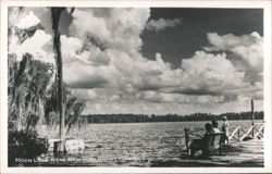 Family on a Wooden Dock at Moon Lake, Florida Postcard