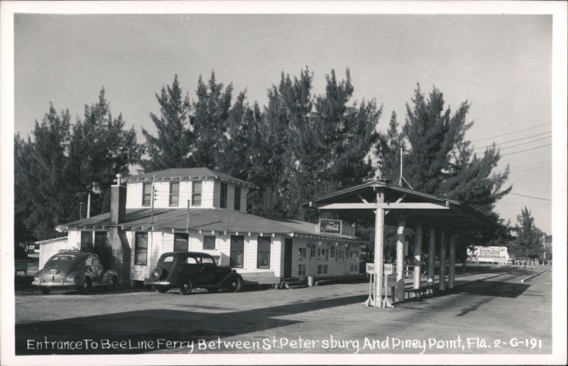 Entrance to Bee Line Ferry, St. Petersburg and Piney Point Florida