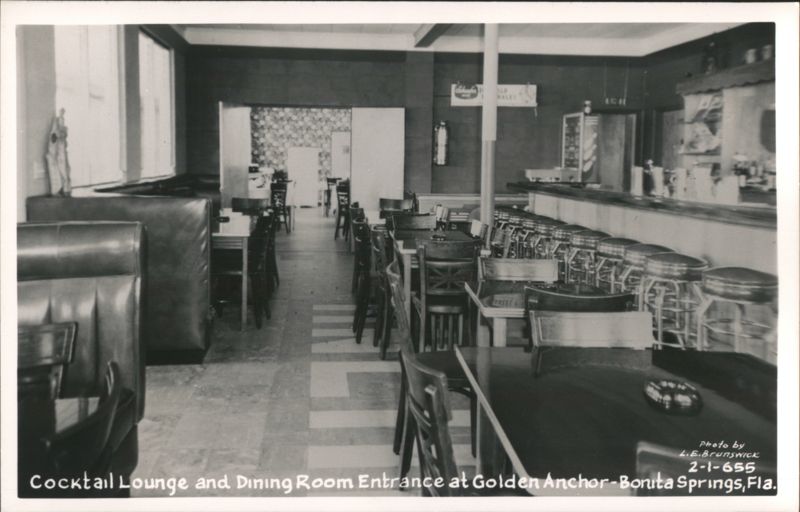 Cocktail Lounge and Dining Room at Golden Anchor Bonita Springs Florida