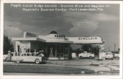 Page's Coral Ridge Service - Sinclair Gas Station Postcard