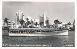 Sightseeing Boat on Indian Creek, Miami Beach Postcard