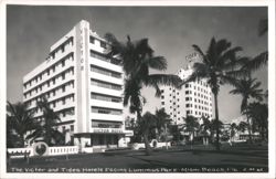 Victor and Tides Hotels Facing Lummus Park Postcard