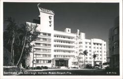 Sorrento and Sovereign Hotels, Miami Beach Postcard