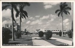 Street Scene in Hollywood, Florida Postcard