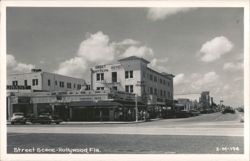 Street Scene, Hollywood, Florida Postcard