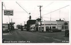 Street Scene - Clanton, Alabama Postcard