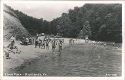 Lake Park Beach, Richlands, Virginia Postcard