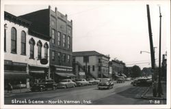 Street Scene, North Vernon Postcard