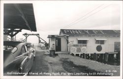 Refreshment Stand at Piney Point, Bee Line Ferry Postcard