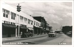 Street Scene - Milton, Florida Postcard