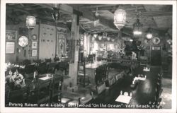 Dining Room and Lobby - Driftwood "On the Ocean" Postcard