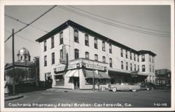 Cochran's Pharmacy & Hotel Braban Postcard