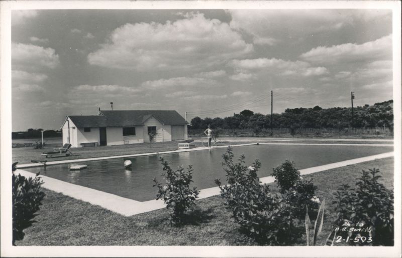 Swimming Pool with Building & Person Florida H.B. Smith