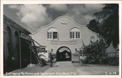 Entrance To Municipal Aquarium, Key West Postcard